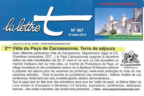 La 2ème Fête du Pays de Carcassonne dans La Lettre T