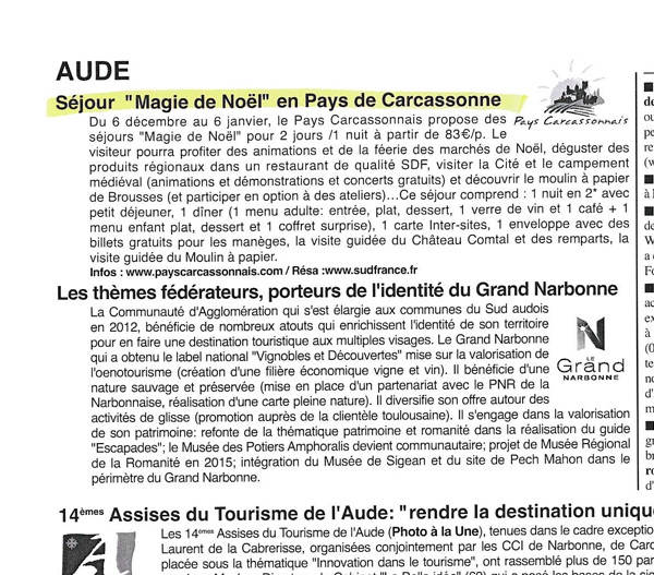 Article sur LA LETTRE T " Languedoc Roussillon" 