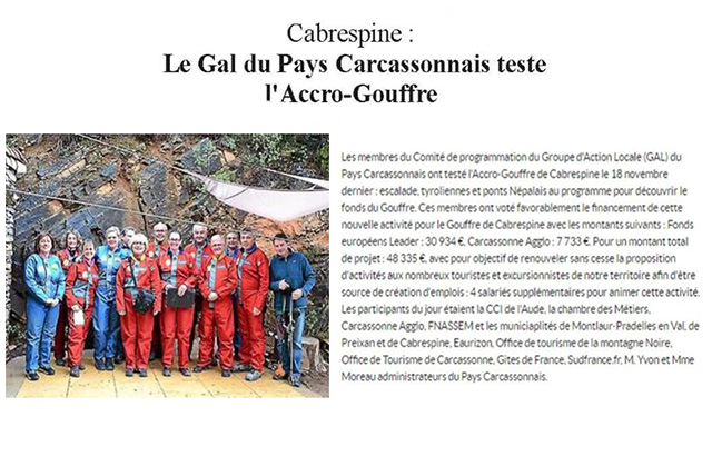les membres du COTEC et COPROG ont testé l’Accro-Grotte !