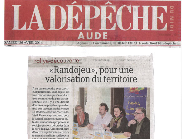 Article de presse La Depeche "Randojeu"